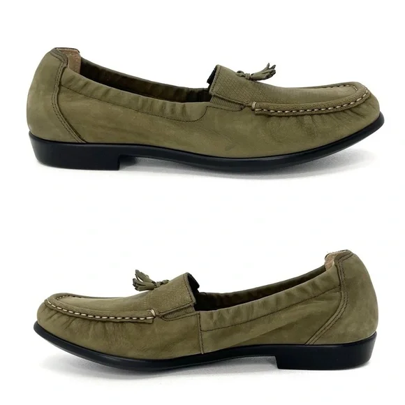 SAS Hope Slip-On Loafer Green Tundra Size 9 Medium Leather Moccasin Shoe sas EUC - Picture 3 of 13